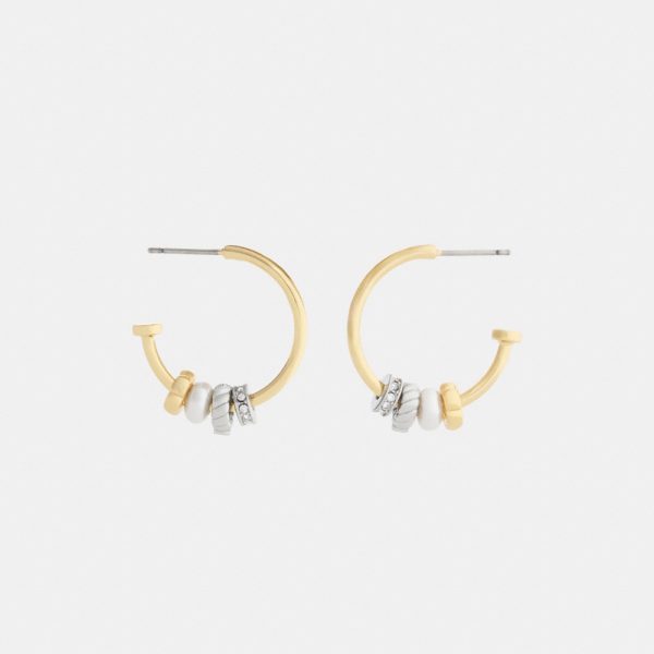 Coach Mixed Rondelle Hoop Earrings - Preorder
