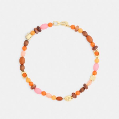 Coach Beaded Choker Necklace - Preorder — Brass/Multi