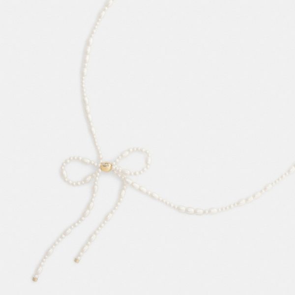 Coach Pearl Bow Choker Necklace - Preorder