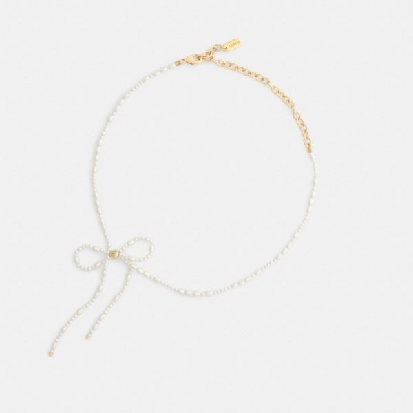 Coach Pearl Bow Choker Necklace - Preorder