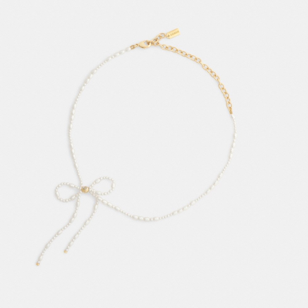 Coach Pearl Bow Choker Necklace - Preorder