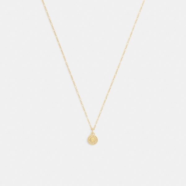 Coach Outlet Signature Pavé Coin Pendant Necklace - Preorder