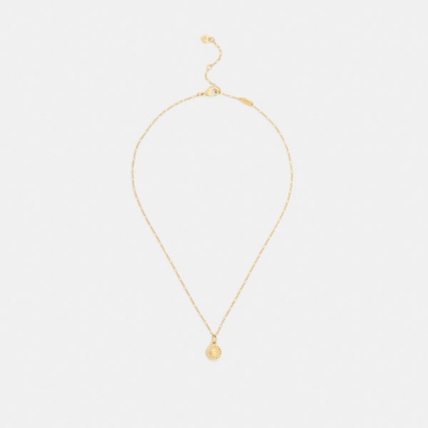 Coach Outlet Signature Pavé Coin Pendant Necklace - Preorder