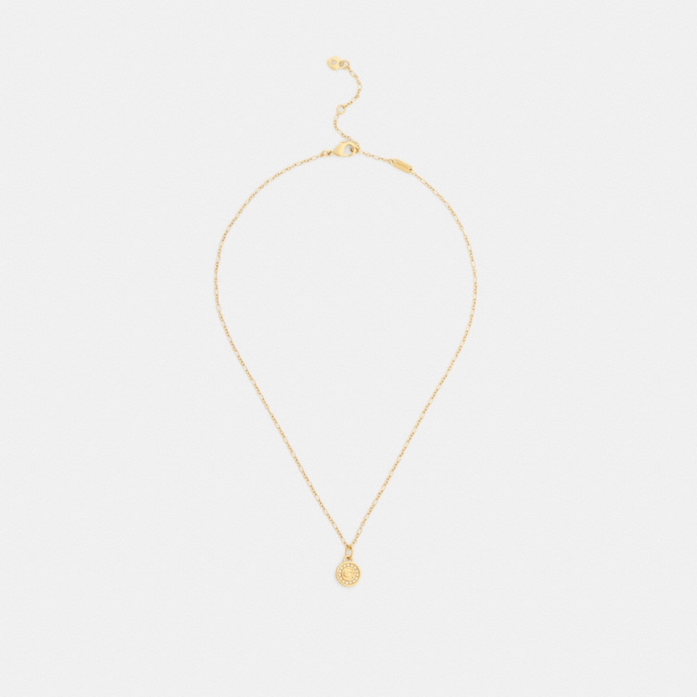 Coach Outlet Signature Pavé Coin Pendant Necklace - Preorder