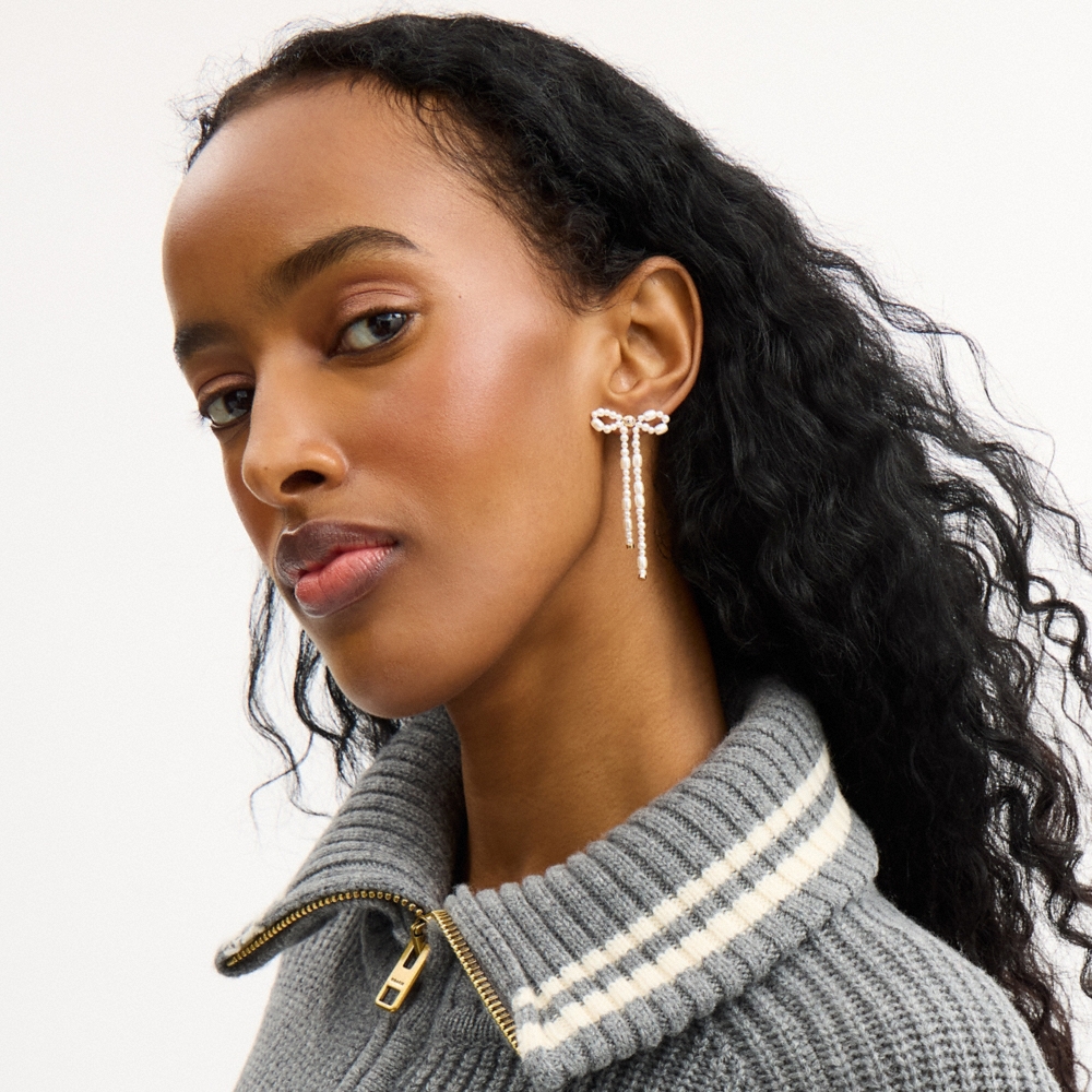 Coach Pearl Bow Earrings - Preorder