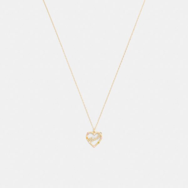 Coach Outlet Coach Script Heart Pendant Necklace - Preorder