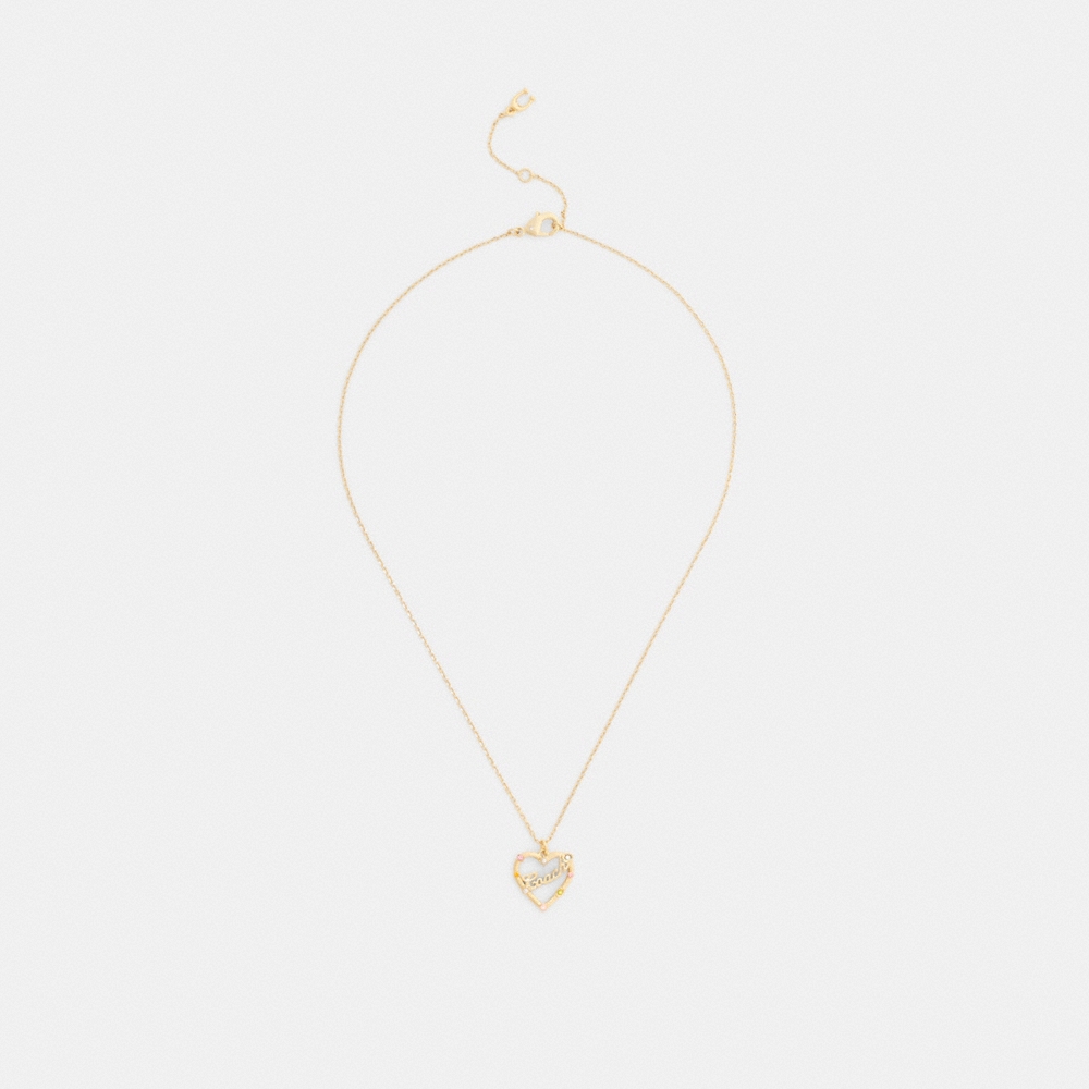 Coach Outlet Coach Script Heart Pendant Necklace - Preorder