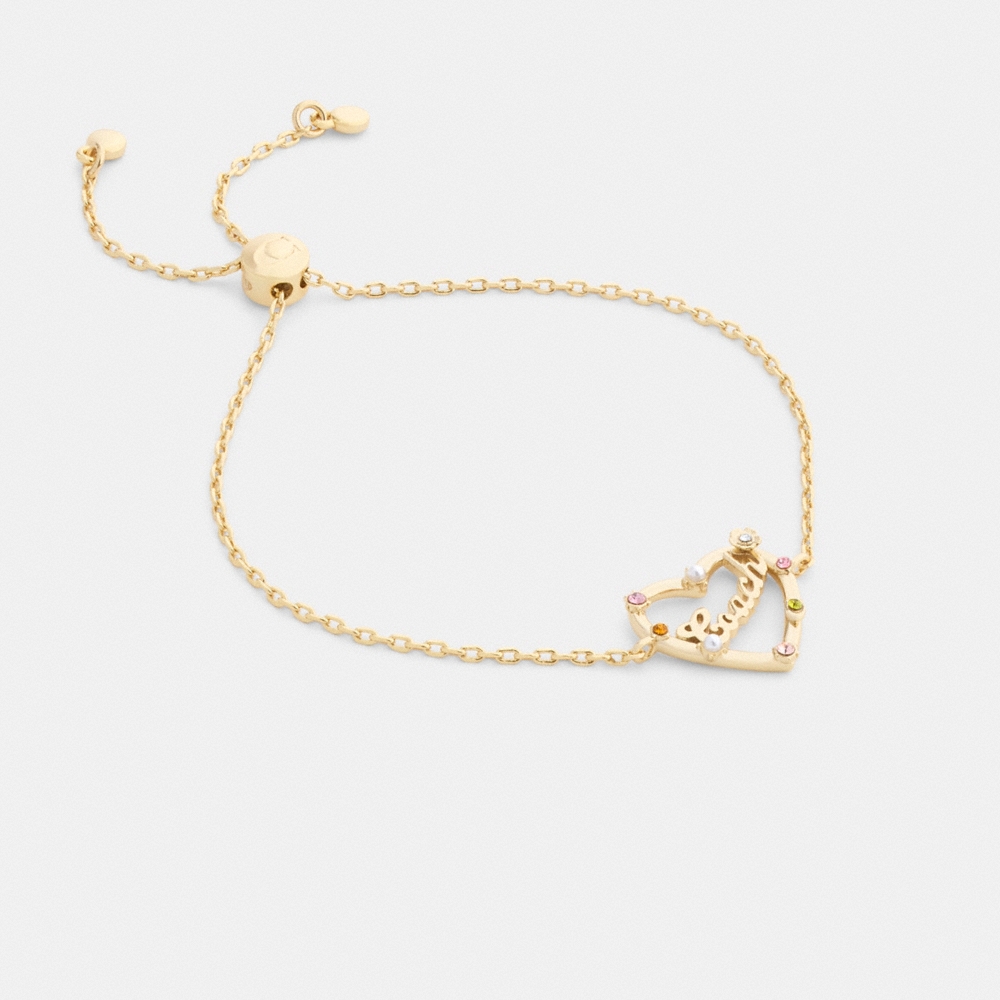 Coach Outlet Coach Script Heart Slider Bracelet - Preorder