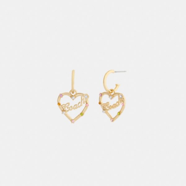 Coach Outlet Coach Script Heart Hoop Earrings - Preorder