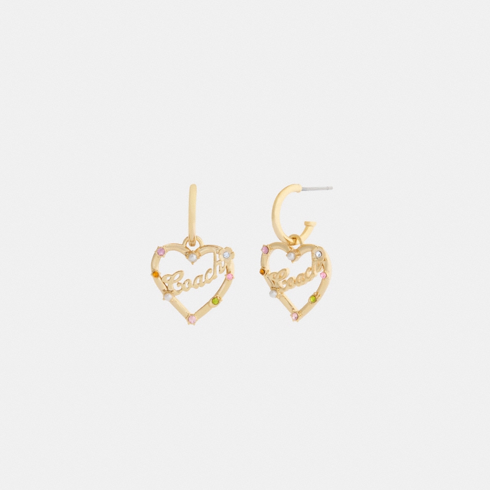 Coach Outlet Coach Script Heart Hoop Earrings - Preorder