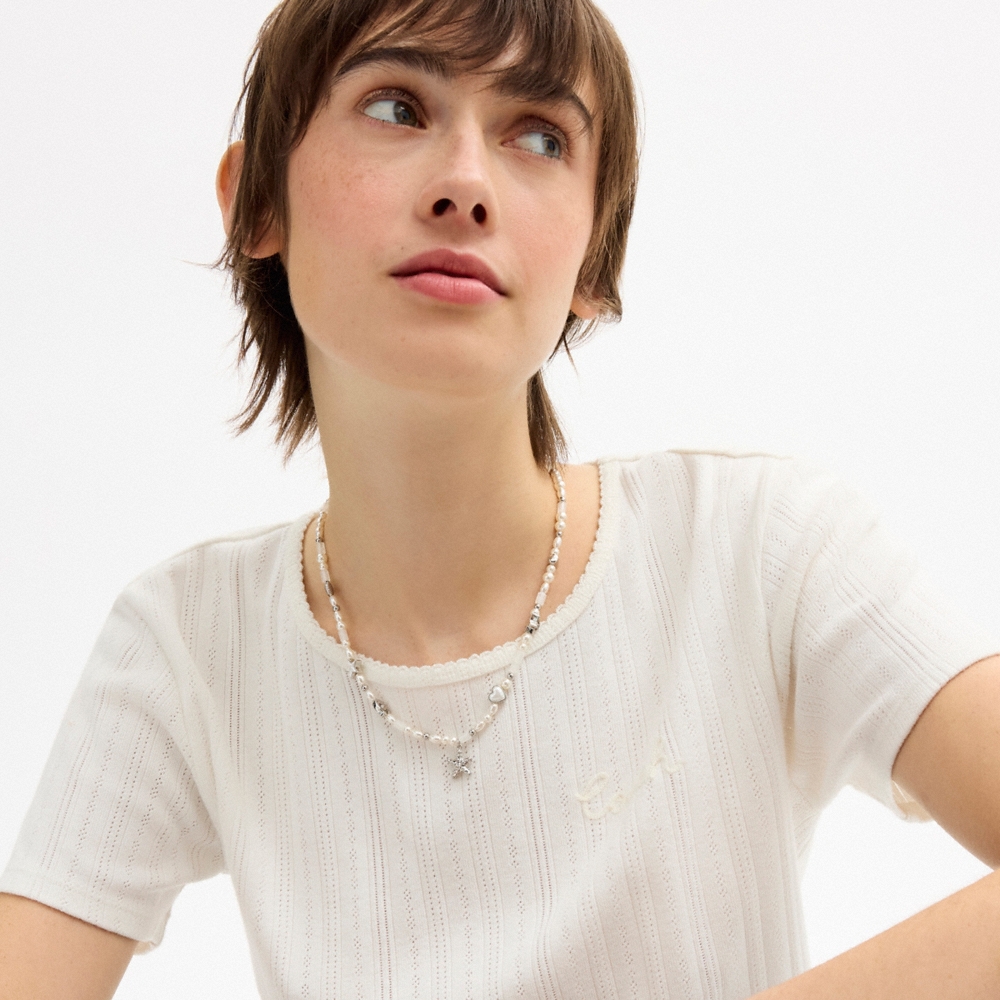 Coach Outlet Pearls And Seashell Necklace - Preorder
