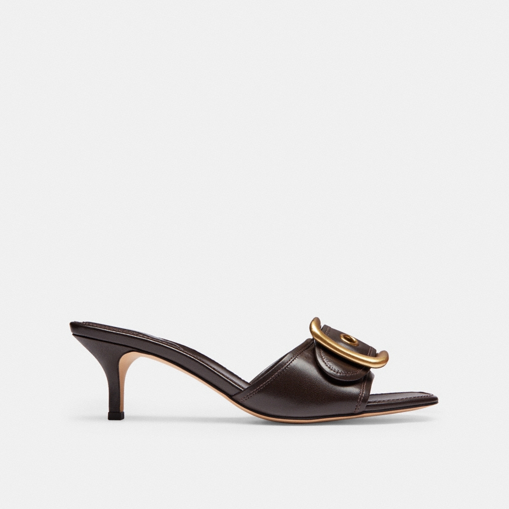 Coach Margot Sandal With Oversized Buckle In Loved Leather - Preorder