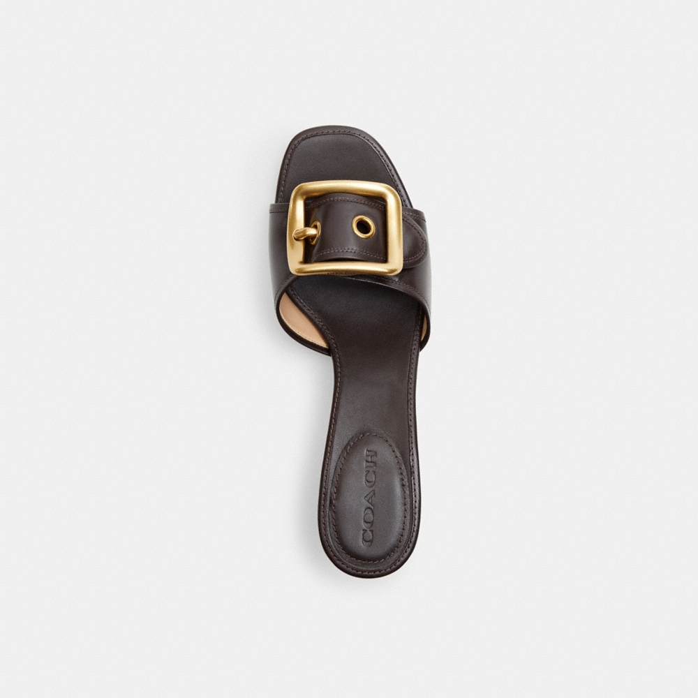 Coach Margot Sandal With Oversized Buckle In Loved Leather - Preorder