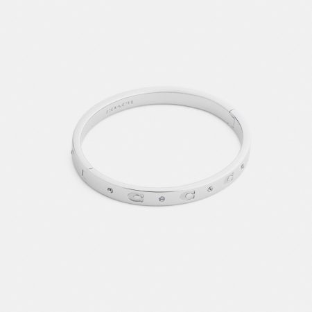 Coach Repeated C Hinged Bangle - Preorder — Silver