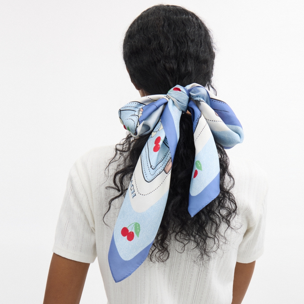 Coach Tabby Cherry Print Silk Square Scarf - Preorder