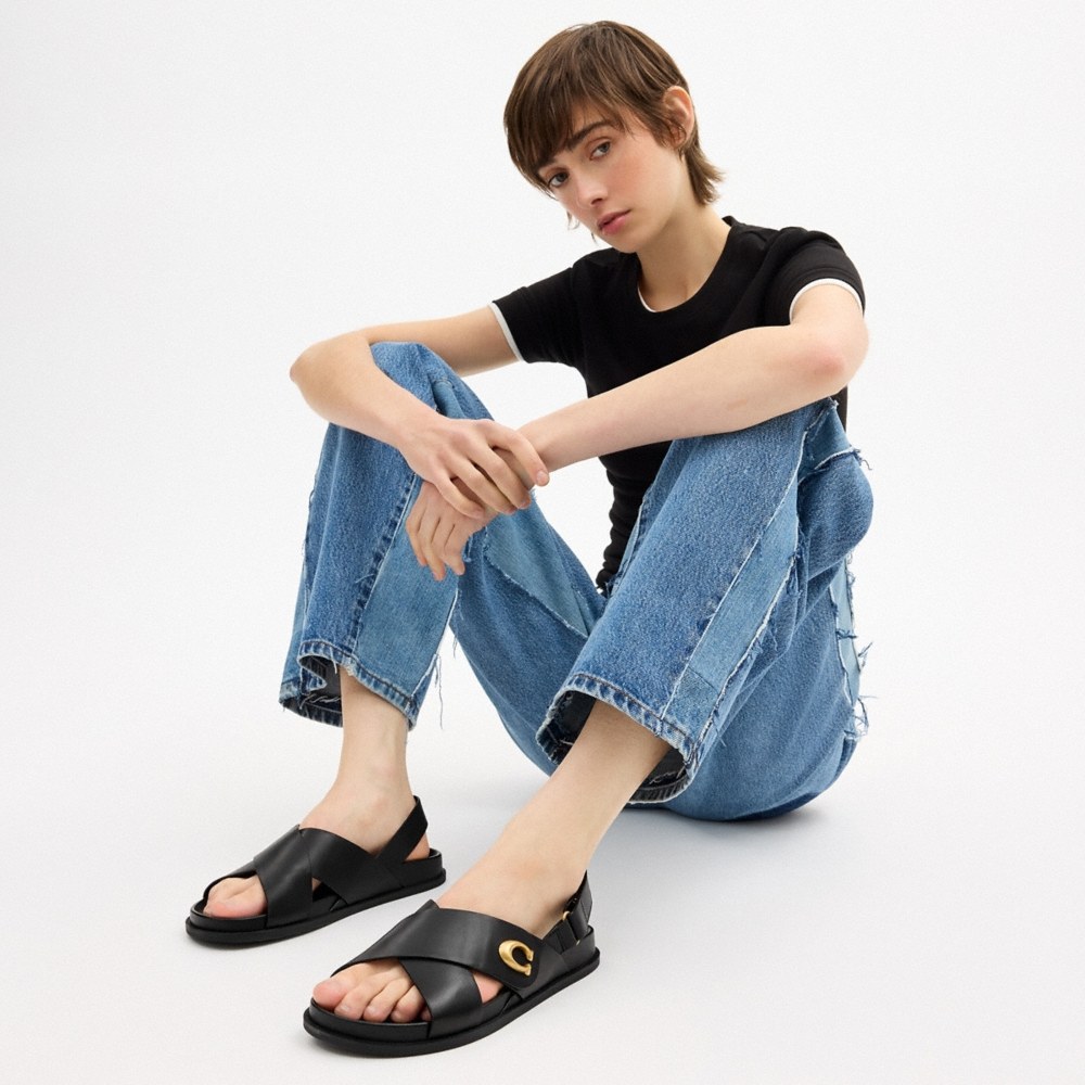 Coach Outlet Sculpted C Criss Cross Sandal - Preorder