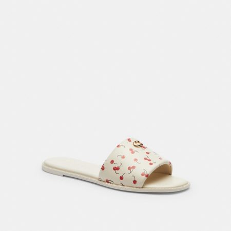 Coach Outlet Holly Sandal With Cherry Print - Preorder — Chalk Multi