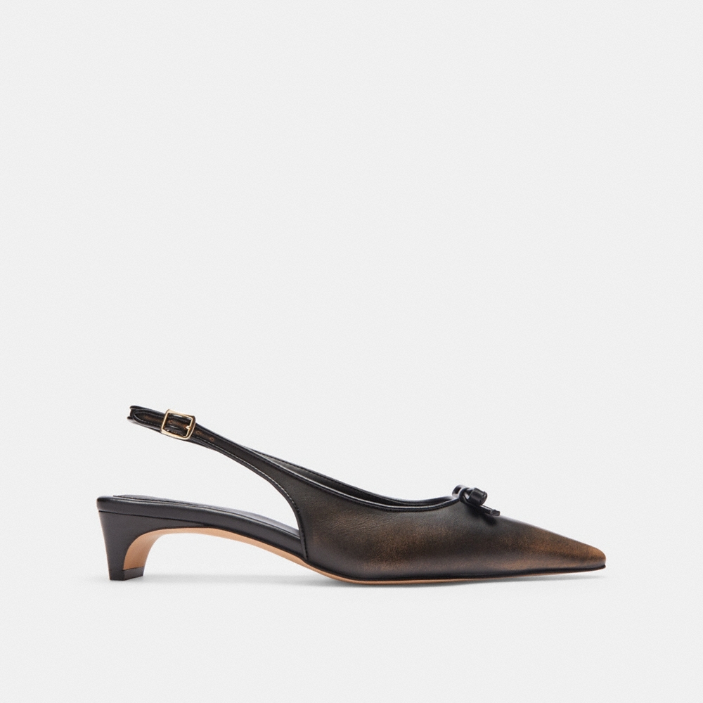 Coach Outlet Bow Slingback Heel In Loved Leather - Preorder
