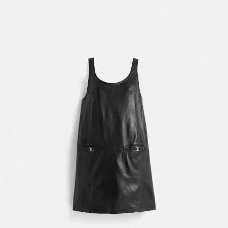 Coach Restored Heritage C Leather Dress - Preorder — Black