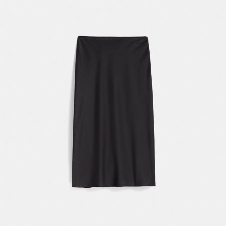 Coach Restored Long Satin Midi Skirt - Preorder — Black