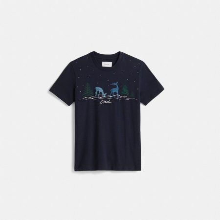 Coach Restored Deer T-Shirt - Preorder — Navy