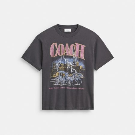 Coach Outlet Metal Graphic Relaxed T-Shirt - Preorder — Asphalt