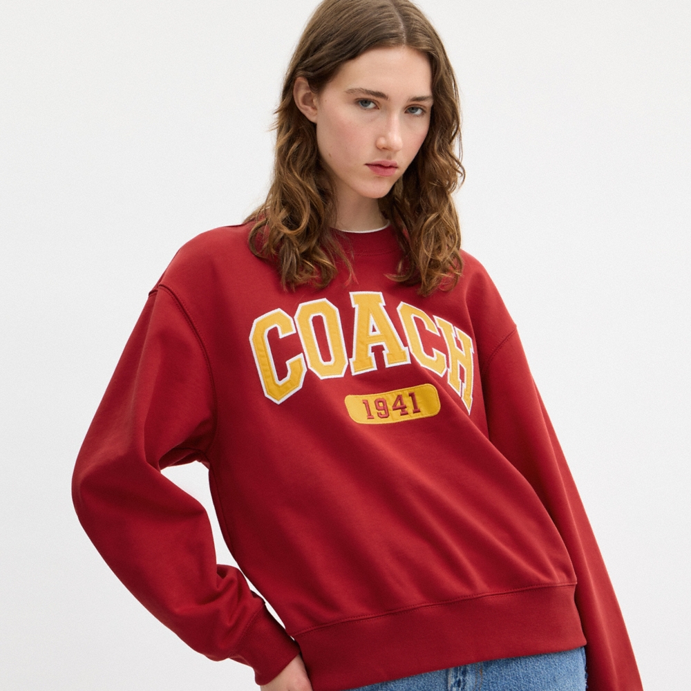 Coach Outlet Embroidered Sporty Boyfriend Crewneck Sweatshirt - Preorder