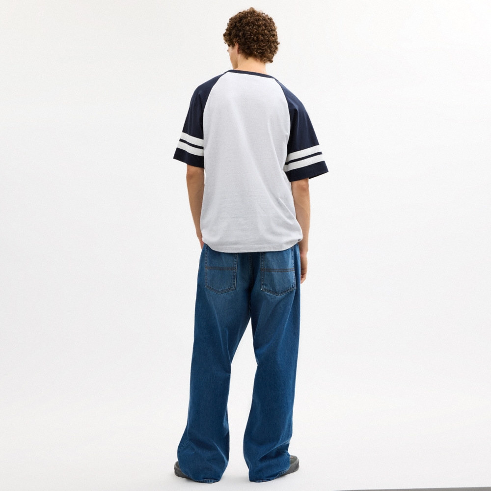 Coach Sporty Script Raglan Crewneck T-Shirt In Organic Cotton - Preorder