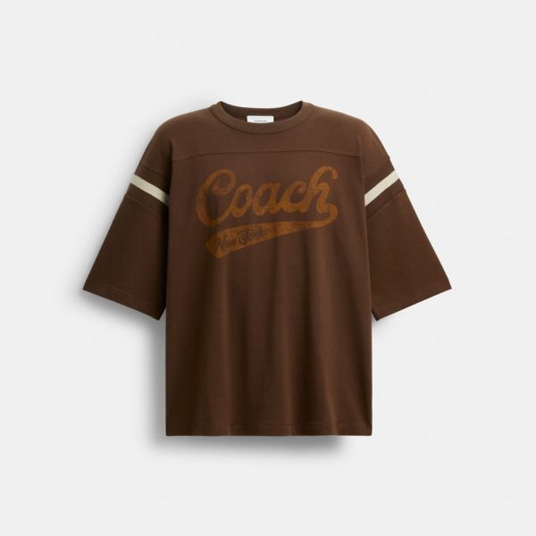 Coach Sporty Script Crewneck T-Shirt In Organic Cotton - Preorder