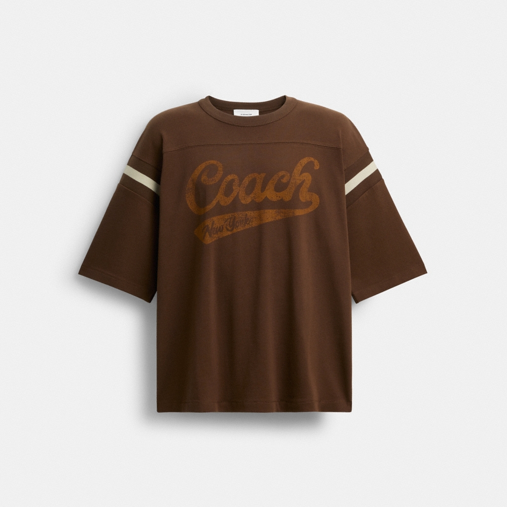 Coach Sporty Script Crewneck T-Shirt In Organic Cotton - Preorder