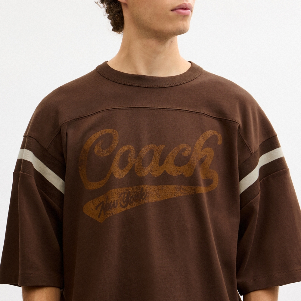 Coach Sporty Script Crewneck T-Shirt In Organic Cotton - Preorder