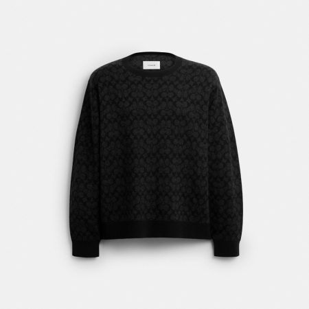 Coach Outlet Signature Crewneck Sweater - Preorder — Black