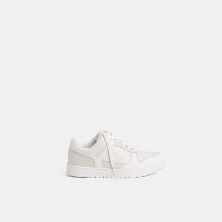 Coach Restored C201 Low Top Sneaker In Signature Canvas - Preorder — Optic White