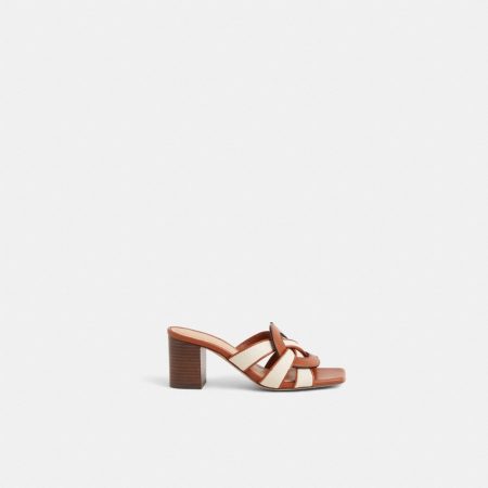 Coach Restored Nikki Sandal - Preorder — Chalk Burnished Amber