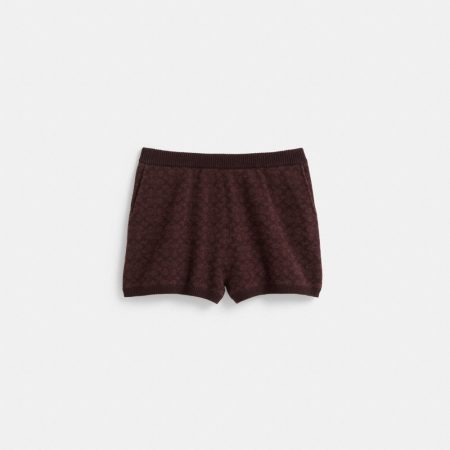 Coach Restored Signature Knit Shorts - Preorder — Brown Signature