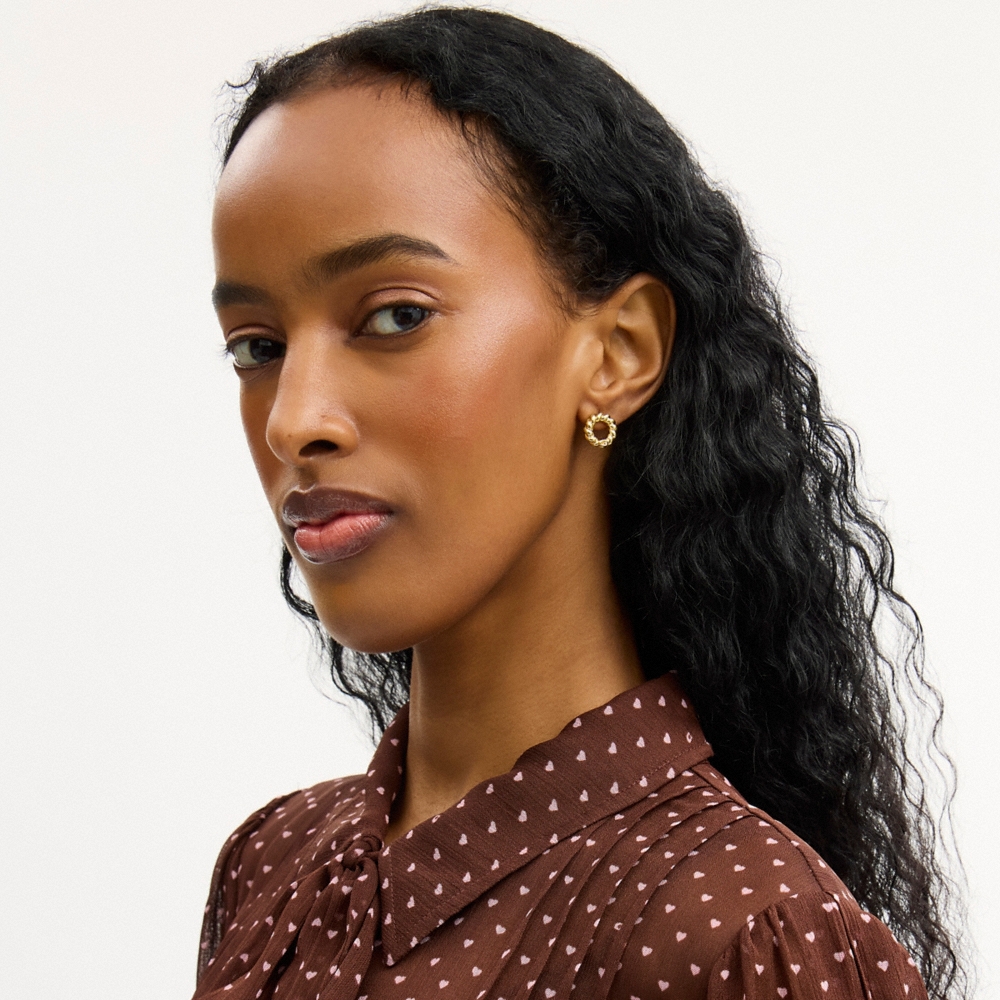 Coach Signature Circle Stud Earrings - Preorder