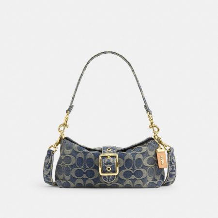 Coach Outlet Abbie Shoulder Bag In Signature Regenerative Cotton Denim - Preorder — Brass/Denim