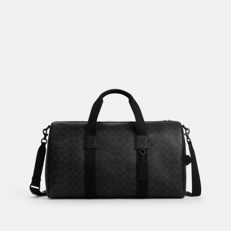 Coach Outlet Explorer Duffle Bag 50 In Signature Canvas - Preorder — Matte Black/Black Signature