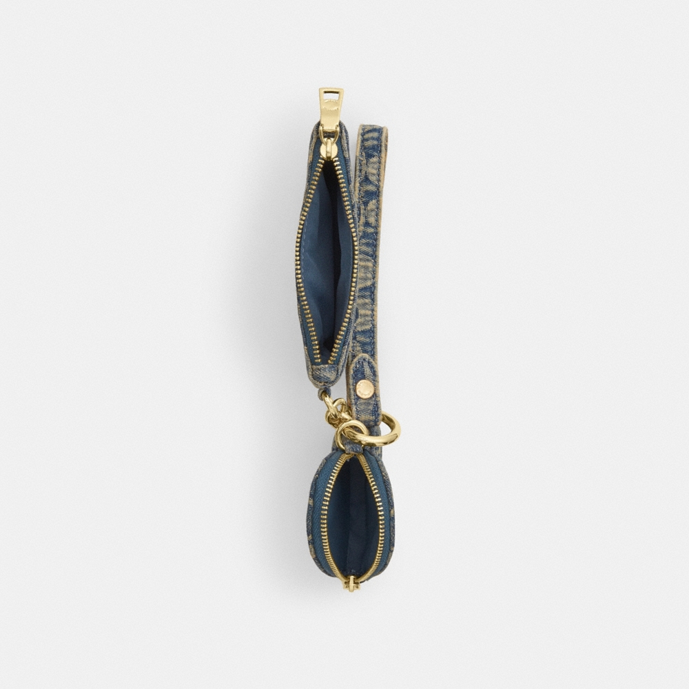 Coach Outlet Wristlet And Heart Pouch In Signature Regenerative Cotton Denim - Preorder