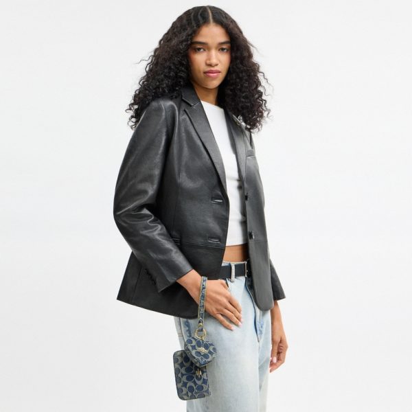Coach Outlet Wristlet And Heart Pouch In Signature Regenerative Cotton Denim - Preorder