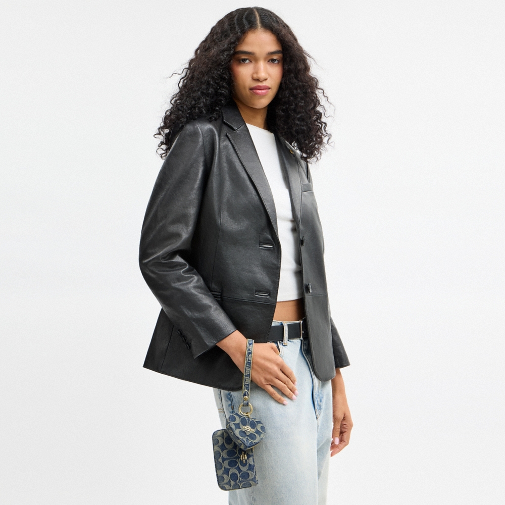 Coach Outlet Wristlet And Heart Pouch In Signature Regenerative Cotton Denim - Preorder