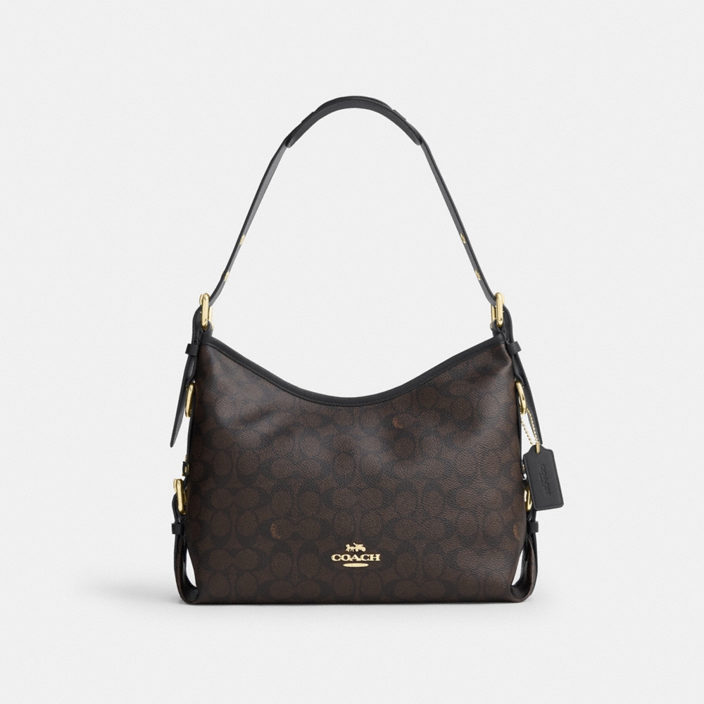 Coach Outlet Laurel Shoulder Bag With Buckles In Signature Canvas - Preorder