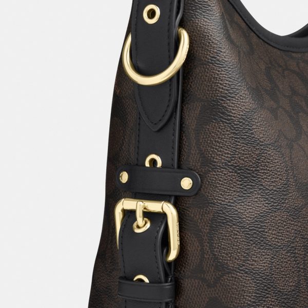 Coach Outlet Laurel Shoulder Bag With Buckles In Signature Canvas - Preorder