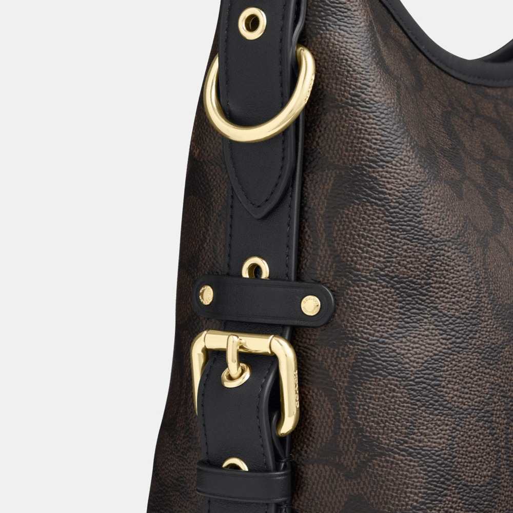 Coach Outlet Laurel Shoulder Bag With Buckles In Signature Canvas - Preorder