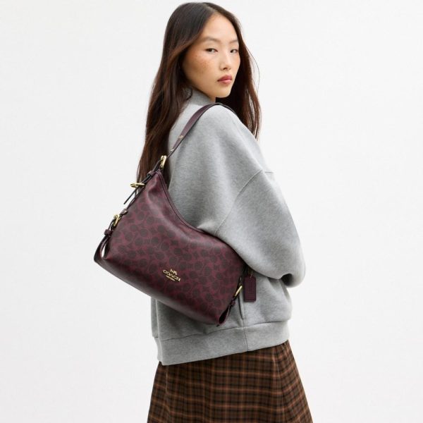 Coach Outlet Laurel Shoulder Bag With Buckles In Signature Canvas - Preorder