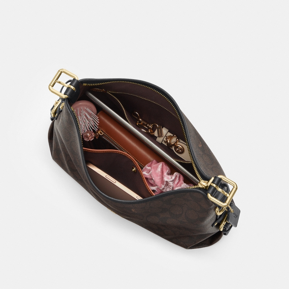 Coach Outlet Laurel Shoulder Bag With Buckles In Signature Canvas - Preorder