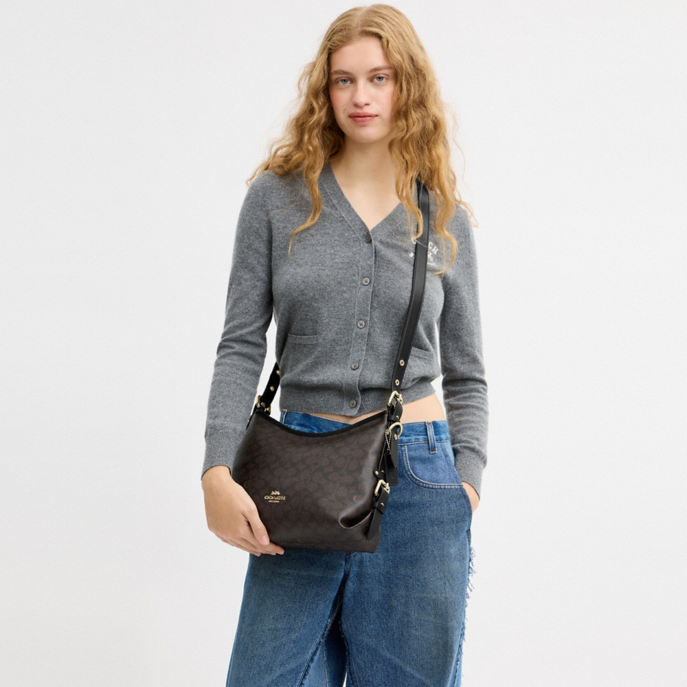 Coach Outlet Laurel Shoulder Bag With Buckles In Signature Canvas - Preorder
