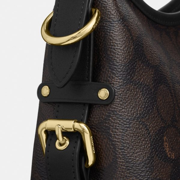 Coach Outlet Laurel Shoulder Bag 22 With Buckles In Signature Canvas - Preorder