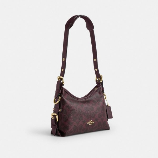 Coach Outlet Laurel Shoulder Bag 22 With Buckles In Signature Canvas - Preorder