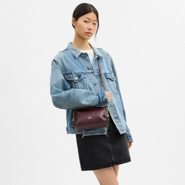 Coach Outlet Laurel Shoulder Bag 22 With Buckles In Signature Canvas - Preorder